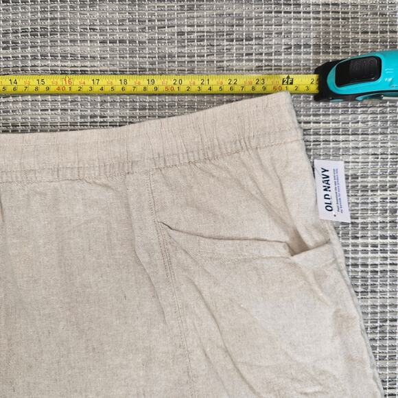 Old Navy Linen Shorts Womens Plus Size 4X Beige High Rise Pockets Stretchy NEW - Picture 5 of 10